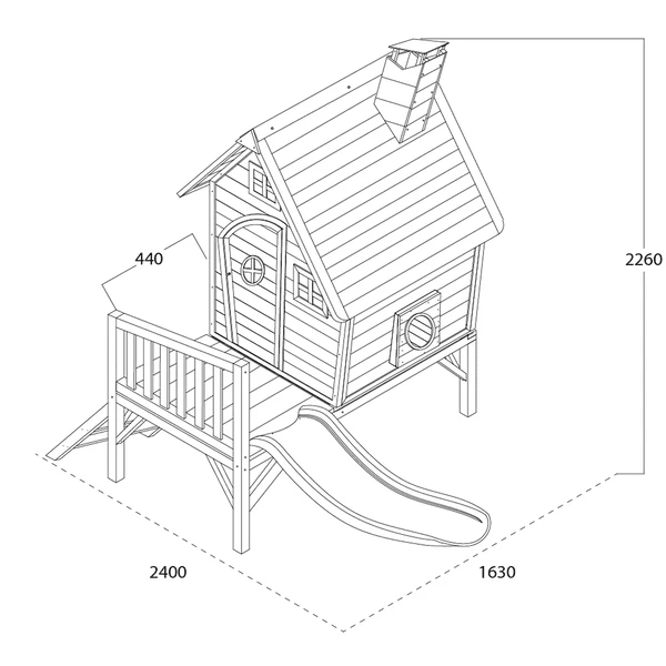 EXIT TOYS EXIT Fantasia 300 Houten Speelhuis - Rood - Afbeelding 3