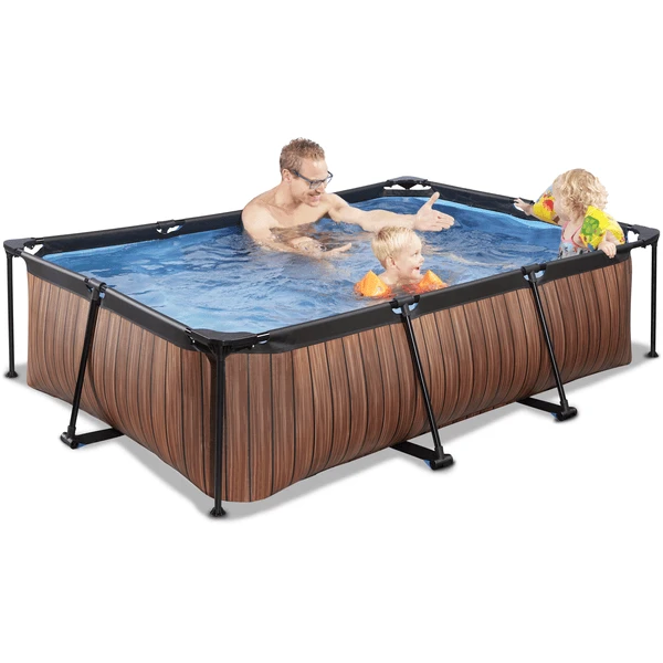 EXIT TOYS EXIT Frame Pool 220x150x60cm (12v Cartridge Filterpomp) - Houtlook - Afbeelding 5