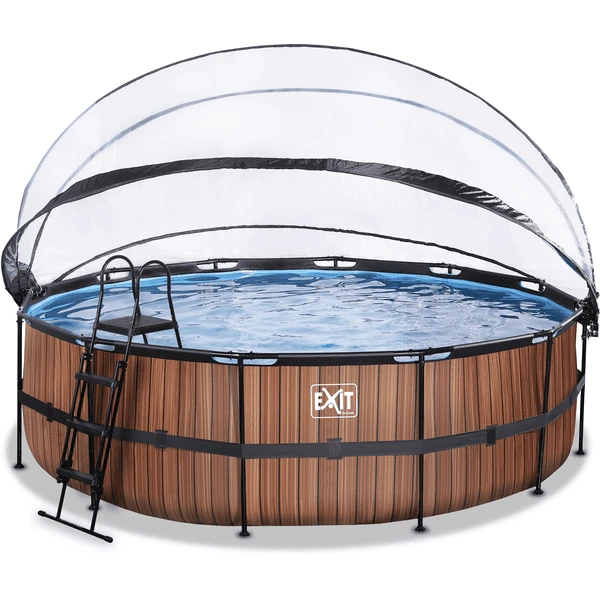 EXIT TOYS EXIT Frame Pool ø488x122cm(12v Sand Filter) - Hout + Zonnedak - Afbeelding 2