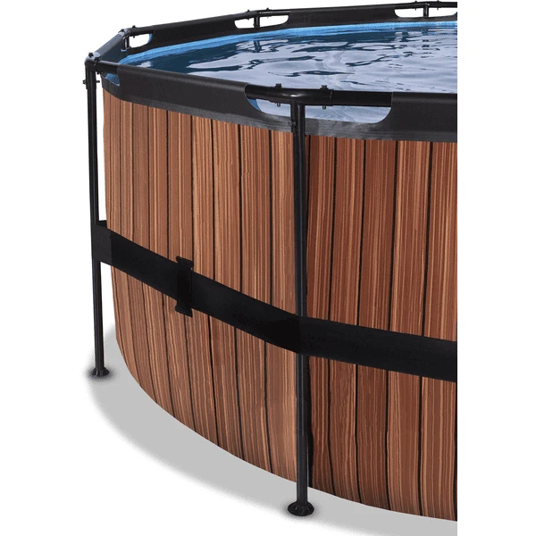 EXIT TOYS EXIT Frame Pool ø488x122cm(12v Sand Filter) - Hout + Zonnedak - Afbeelding 4