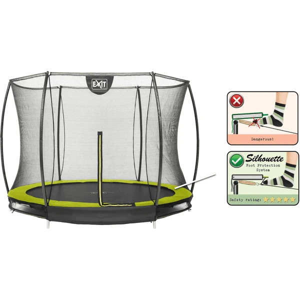 EXIT TOYS EXIT Silhouette Inground Trampoline ø244cm Met Veiligheidsnet - Groen - Afbeelding 2