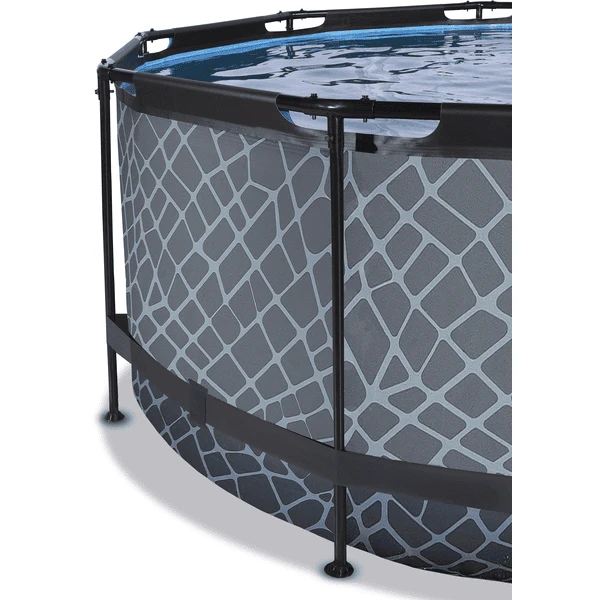 EXIT TOYS EXIT Stone Zwembad ø360x122cm Met Afdekking En Sand Filterpomp, Grijs - Afbeelding 4