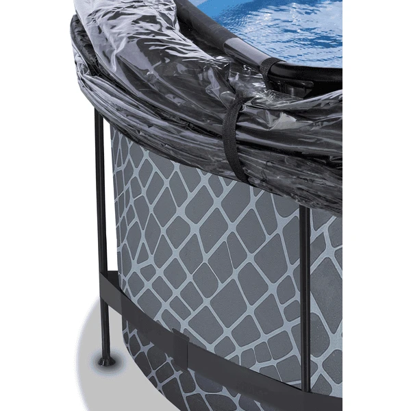 EXIT TOYS EXIT Stone Zwembad ø360x122cm Met Afdekking En Sand Filterpomp, Grijs - Afbeelding 5