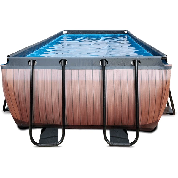EXIT TOYS EXIT Wood Pool 540x250x122cm Met Afdekking En Sand Filter En Warmtepomp, Bruin - Afbeelding 3