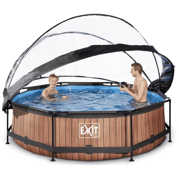 EXIT TOYS EXIT Wood Zwembad ø300x76cm Met Overkapping En Filterpomp - Bruin - Afbeelding 5