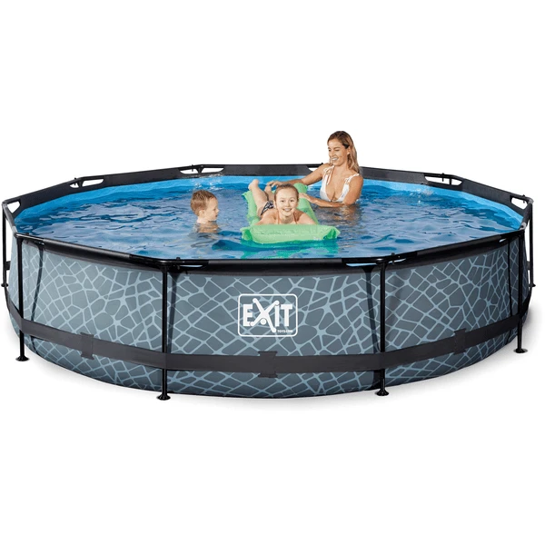 EXIT TOYS EXIT-zwembad Stone ø 360 X 76 Cm Met Filterpomp - Grijs - Afbeelding 4