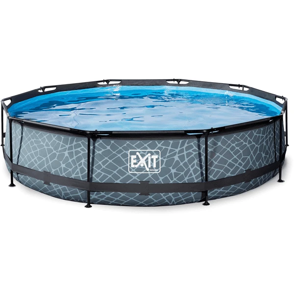 EXIT TOYS EXIT-zwembad Stone ø 360 X 76 Cm Met Filterpomp - Grijs