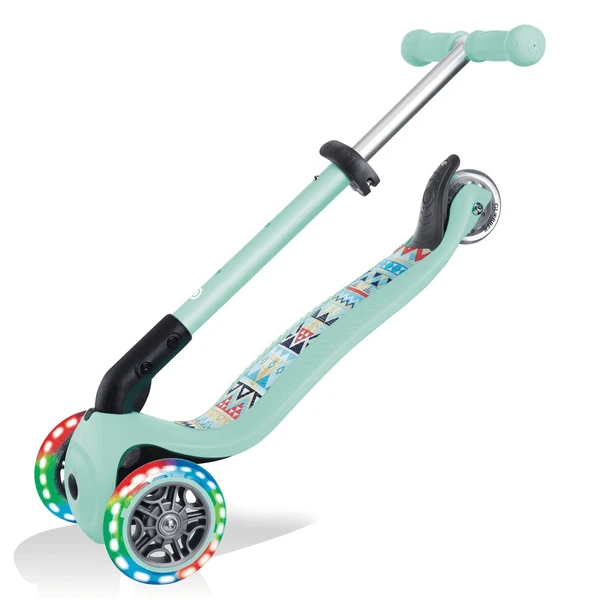 Globber Scoot Er Primo Opvouwbaar Met Verlichte Wielen, Mint- Tribal - Afbeelding 2