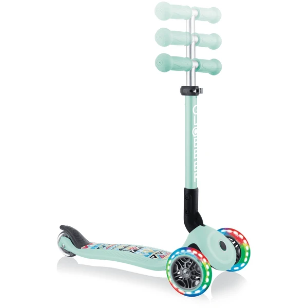 Globber Scoot Er Primo Opvouwbaar Met Verlichte Wielen, Mint- Tribal - Afbeelding 3