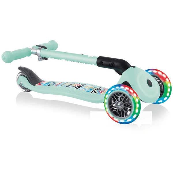 Globber Scoot Er Primo Opvouwbaar Met Verlichte Wielen, Mint- Tribal - Afbeelding 5