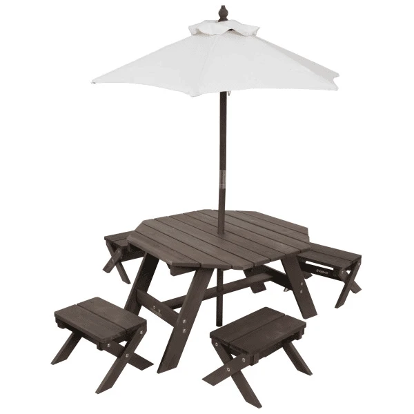 Kidkraft® Achthoekige Tafelset Met Krukjes En Parasol