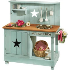MUDDY BUDDY Buitenspeelkeuken "Adventurer Star" Petrol Blauw