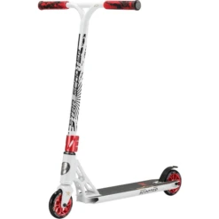 STAR- SCOOT ER® Free Style Aluminium Jump Stunt Scoot Er | 110mm Wielen | Wit Rood